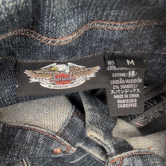 Harley-Davidson Women's 105th Anniversary Jean Denim Jacket Size Medium Biker - Picture 6 of 10